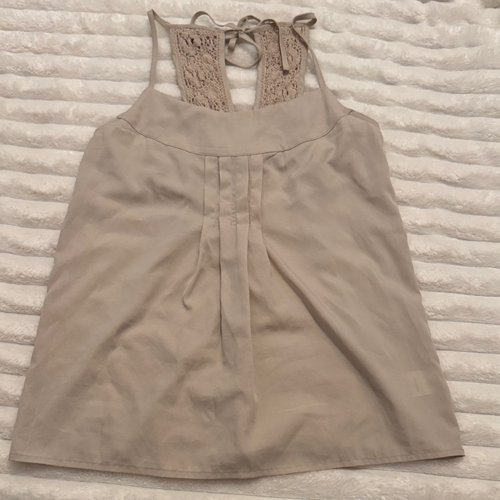 Banana Republic Beige Lace Back Tank Top Women’s Small Sleeveless Blouse Neutral